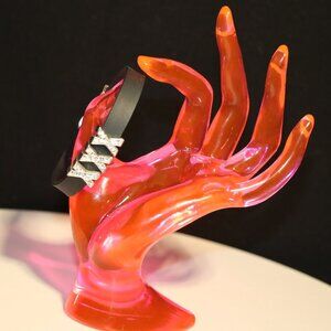 Black Silicone Rubber Slide Charm Bracelet Triple X